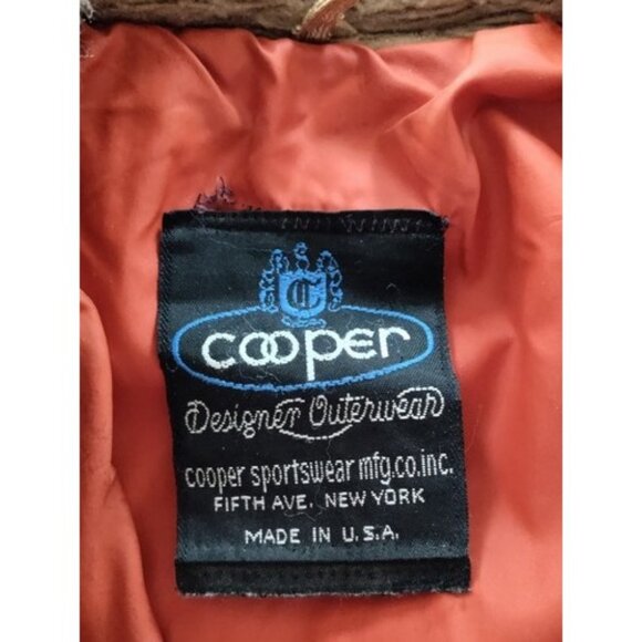 Vintage Cooper Sportswear Flight Bomber Jacket Fur Collar Puffer Coat Size 42 - Picture 9 of 16